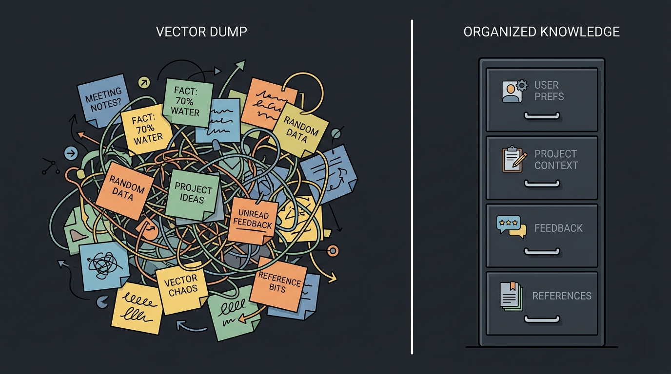 Memory as a vector dump vs intentionally designed memory system